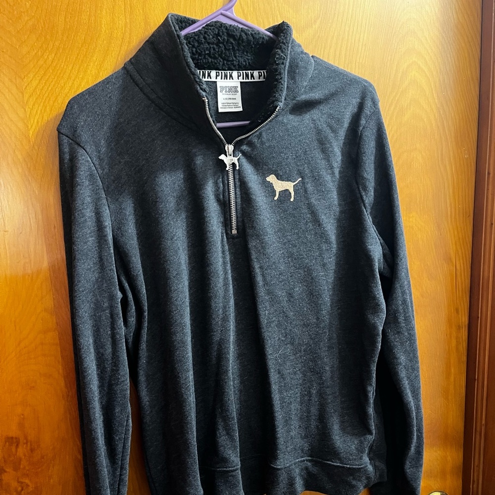 PINK gray half zip